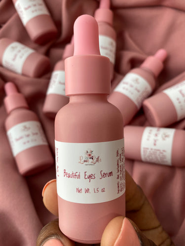 Our Beautiful Eyes Serum is specially formulated with a blend of natural ingredients like cucumber extract, caffeine, aloe vera juice, vitamin B3 and anti-aging agents to reduce dark circles, puffiness and hydrate the delicate skin around the eyes. Its plant-based ingredients will help you look and feel your best.